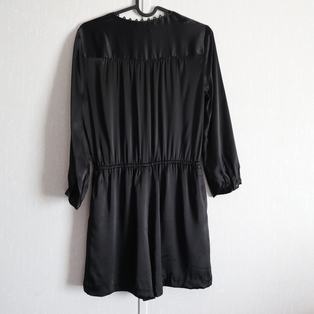 L'agenece Silk Long Sleeve V-Neck Romper - Picture 7 of 10